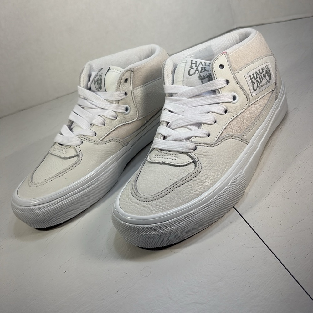 NWT Vans Skate Half Cab White Leather with Suede Trim Women’s 6.5 - Picture 3 of 10